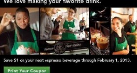Starbucks~$1/1 Espresso!