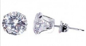 Sterling Silver .925 Cubic Zirconia Stud Earrings 0.50ct 4.00mm