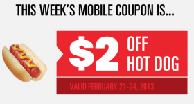 $2 off a Hot Dog this weekend at Regal Cinemas with this Coupon!