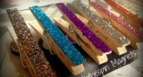 52 Weeks of Pinterest: Week 8 – Glittery Clothespin Magnets