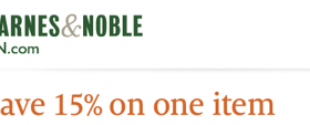 Barnes and Noble Coupon: 15% off One Item!
