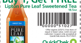 BOGO Free Lipton Pure Leaf Iced Tea at Quick Chek this week!