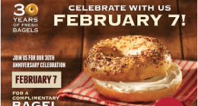 Bruegger’s Bagel FREE Bagel Printable Coupon (Valid 2/7)