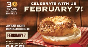 Bruegger’s: FREE Bagel with Cream Cheese on Thursday (2/7)