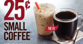 Burger King: Small Hot or Iced Coffee for $0.25