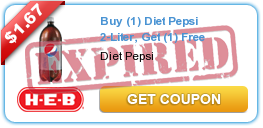 Coupons.com: Rare Buy One Diet Pepsi 2 Liter, Get One Free Coupon Available