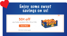 Cuties Printable Coupons | Save $0.50 off a bag or box