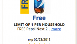 Free Pepsi Next 2L at Kroger