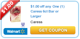 New $1/1 Caress 6 Count Bars or Larger Coupon Available