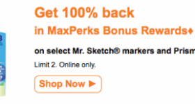 Office Max: Over $90 worth of Mr. Sketch Markers, Post-It Notes, and Colored Pencils after MaxPerks rewards
