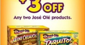 Save $3/2 Jose Ole Frozen Mexican Food Products!