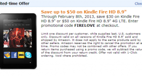 Save up to $50 on Kindle Fire HD 8.9″
