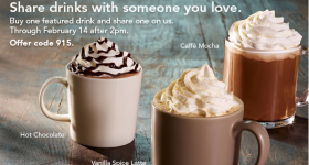 Starbucks: Get a Free Drink When You Purchase Another (Hot Chocolate Included)