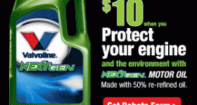 Valvoline $10 Mail-In Rebate + $8/2 Valvoline Coupon ($11.67 Per 5-Quart Jug at Walmart!)
