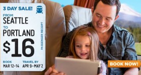 Amtrak Cascades: One-way between Seattle and Portland for just $16 (Vancouver BC – Bellingham for $7!)