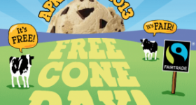 Ben and Jerrys Free Cone Day on April 9, 2013