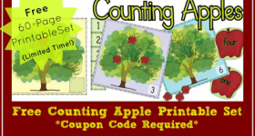 Free 60-page Counting Apples printable set