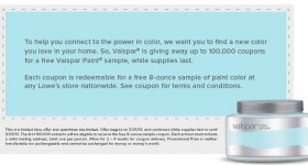 FREE 8oz Valspar Paint Sample at Lowes!