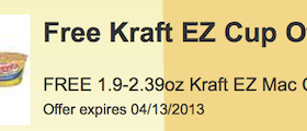 Free Kraft EZ Mac Cup ShopRite Load to Card Coupon
