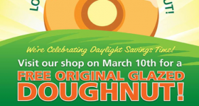 Free Krispy Kreme Doughnut – Lose an Hour and Gain a Doughnut!