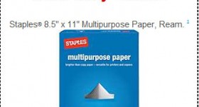 FREE Staples Multipurpose After Coupon and Easy Rebate
