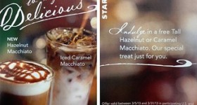 Get a free Starbucks Hazelnut or Caramel Macchiato (printable coupon)