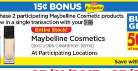 Giant Eagle: Fuel Perks When You Buy 2 Maybelline Cosmetic Products
