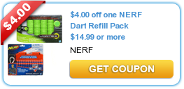 HOT! Save up to $7 on Nerf Dart Refills!