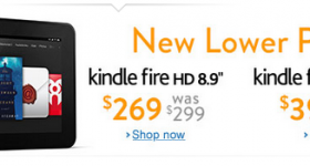 Kindle Fire HD 8.9″ Tablet Price Drop: As low as $269 + FREE Shipping