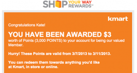Kmart Shop Your Way Rewards Members: Check Your Email For Possible Bonus Points