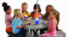 Little Tikes Fold ‘n Store Table with Market Umbrella for $79.99 + Step2 All Star Sports Climber for $69