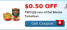 Rare $0.50/2 Del Monte Canned Tomatoes Coupon Available