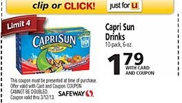 Safeway: Capri Sun $1.49