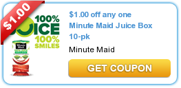 Save $1/1 Minute Maid Juice Box 10-Pack = $1.28 at Walmart!!