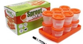 Sprout Cups – Reusable Stackable 2 Oz. Storage Cups (12 Pack) with Tray and Dry-erase Marker on sale $10.95