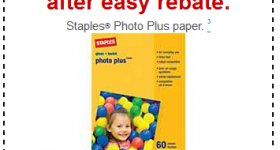 Staples: FREE PhotoPlus Paper (60 ct.)
