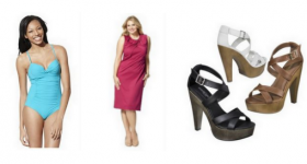 Target: Assets 1-Piece Swimsuit, Mossime Dress and Strappy Sandals