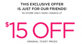 The Limited coupon: $15 off any purchase (Facebook offer)