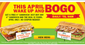 Buy One Get One FREE Subway Sandwiches (No Coupon Required!)