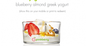 FREE PINKBERRY® BLUEBERRY GREEK ALMOND GREEK YOGURT (4/5 and 4/6)