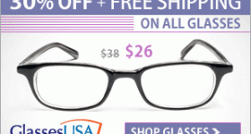 Glasses USA: Extra 30% off Glasses + FREE Shipping