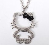 Hello Kitty Figure Necklace Pendant Bowknot Silver $3.60