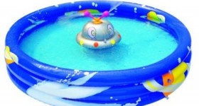 Kiddie Splash Swimming Pool (59″ X 12″) With Sprayer – $14.95!