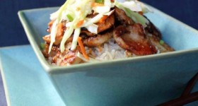Rice Bowls with Teriyaki Chicken and Ginger Slaw