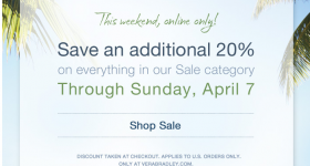 Vera Bradley: Extra 20% off Sale Items