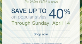 Vera Bradley Outlet Sale: up to 40% off Popular Styles